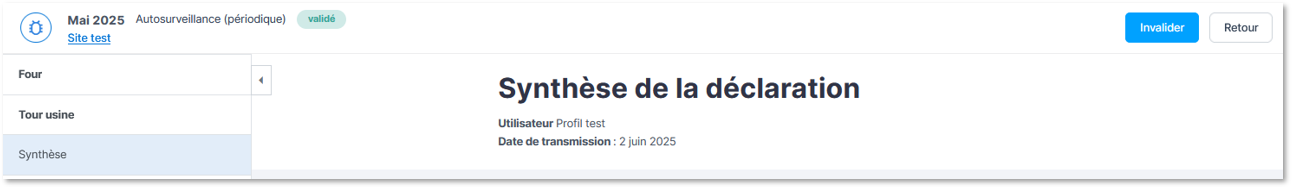 accès au bouton invalider