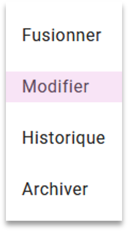 Bouton de modification de la fiche établissement