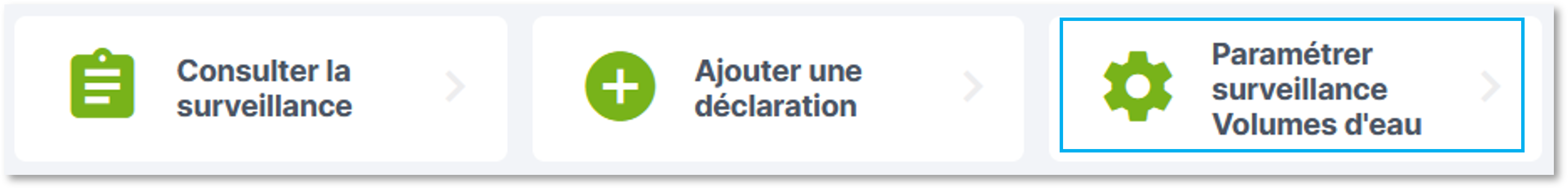 Paramétrer surveillance pour la thématique "volumes d'eau"